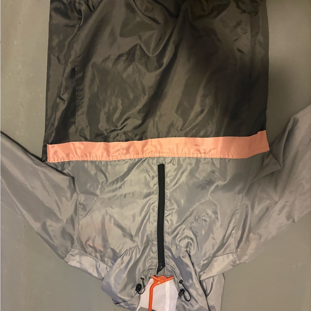 Gray and Pink Windbreaker Jacket